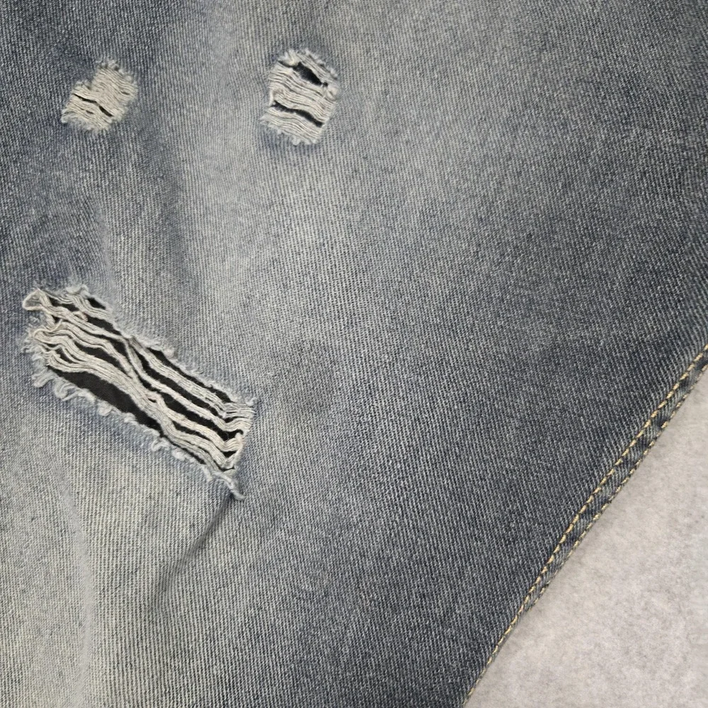 Kaalu Jeans Mens 42x32‎ Blue Distressed Denim Straight Leg Ripped Trendy Pants
